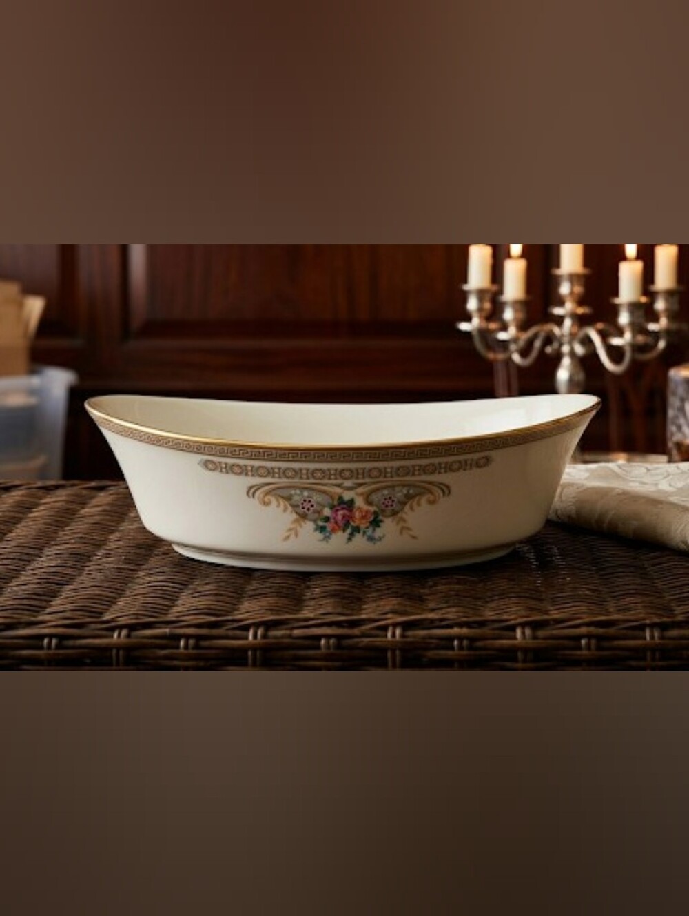 Vintage Lenox Versailles Oval Vegetable Serving Bowl - Grandmacore Cottagecore